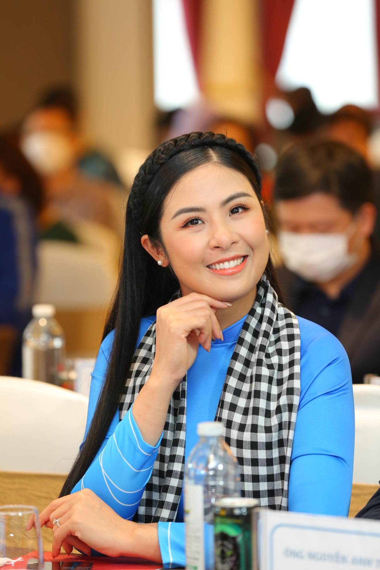 Hoa hậu Ngọc Hân tham dự buổi họp báo với vai trò Giám đốc đối ngoại công ty cổ phần Tân Phú Việt Nam.