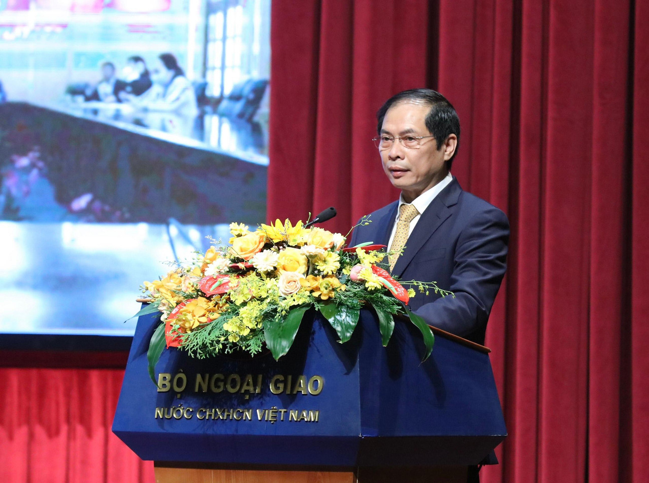 Bộ trưởng Ngoại giao Bùi Thanh Sơn phát biểu khai mạc hội nghị. (Ảnh: Như Ý)