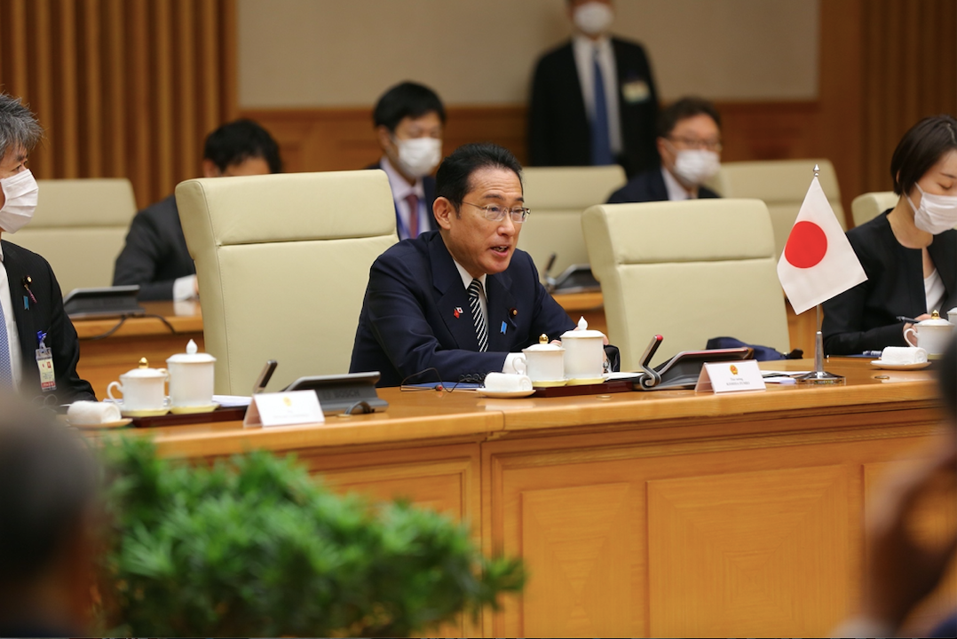 Thủ tướng Nhật Kishida Fumio tại cuộc hội đàm. (Ảnh: Trọng Tài) Thủ tướng Nhật Kishida Fumio tại cuộc hội đàm. (Ảnh: Trọng Tài)