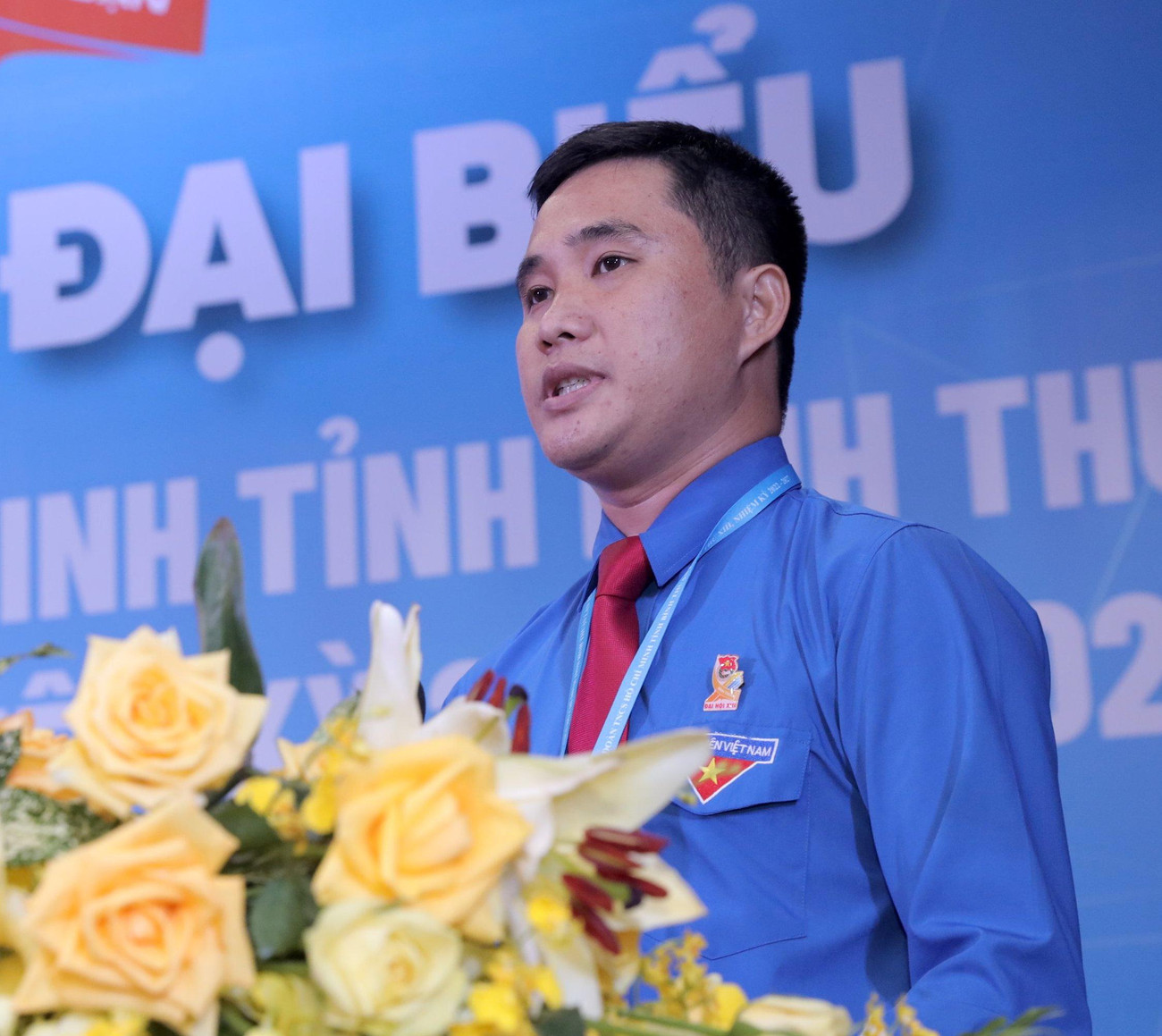 Anh Trương Minh Quang, Bí thư Tỉnh Đoàn Bình Thuận phát biểu bế mạc Đại hội.