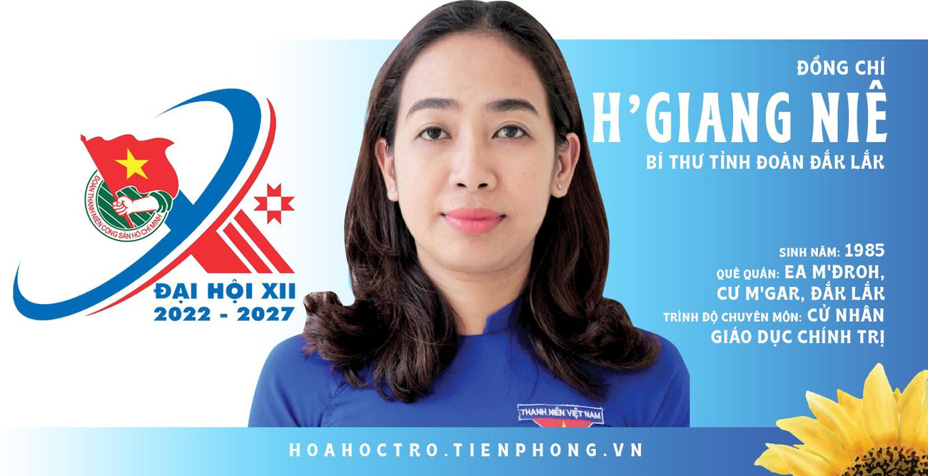 Đồng chí H'Giang Niê, Bí thư Tỉnh Đoàn Đắk Lắk khóa XII, nhiệm kỳ 2022-2027.