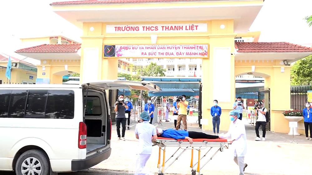 Buổi diễn tập đã thực hành các tình huống có thể phát sinh trong thời gian diễn ra kỳ thi.