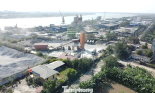 Lãnh đạo bị kiểm điểm, trạm bê tông trái phép ven sông Hồng vẫn hoạt động