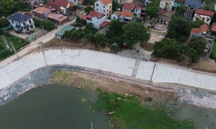 Hà Nội: Hoàn thành công trình xử lý sạt lở khẩn cấp bờ tả sông Hồng