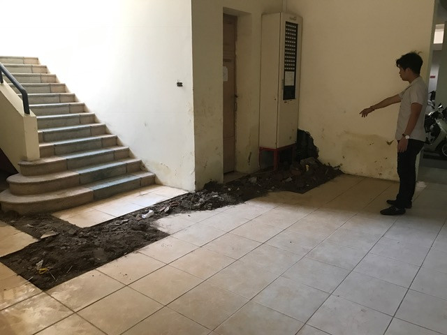 Nhiều hạng mục của khu nhà 4F đã bị xuống cấp nghiêm trọng