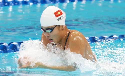 Ánh Viên được tập huấn dài hạn tại Mỹ để chuẩn bị cho SEA Games 29. Ảnh: Đức Đồng. 