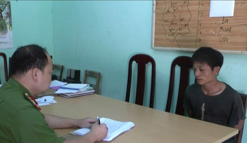 Nghi can Xiến tại cơ quan điều tra. 