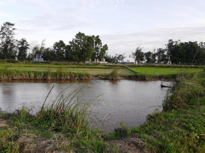 Hồ nước nơi nam sinh không may gặp nạn. 