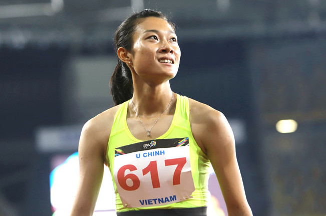 Tú Chinh trở thành nhà vô địch 100m nữ ở SEA Games 29. Ảnh: Zing