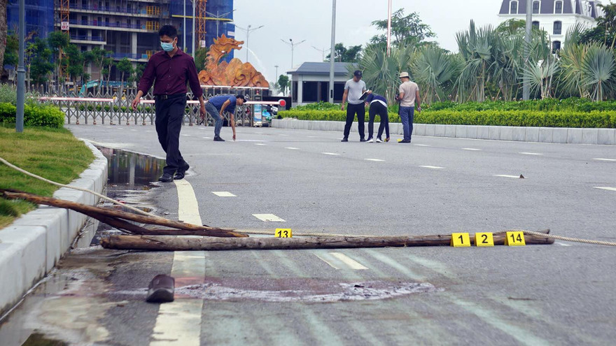 Hiện trường vụ hỗn chiến trong Khu du lịch quốc tế Đồi Rồng (Đồ Sơn, Hải Phòng).