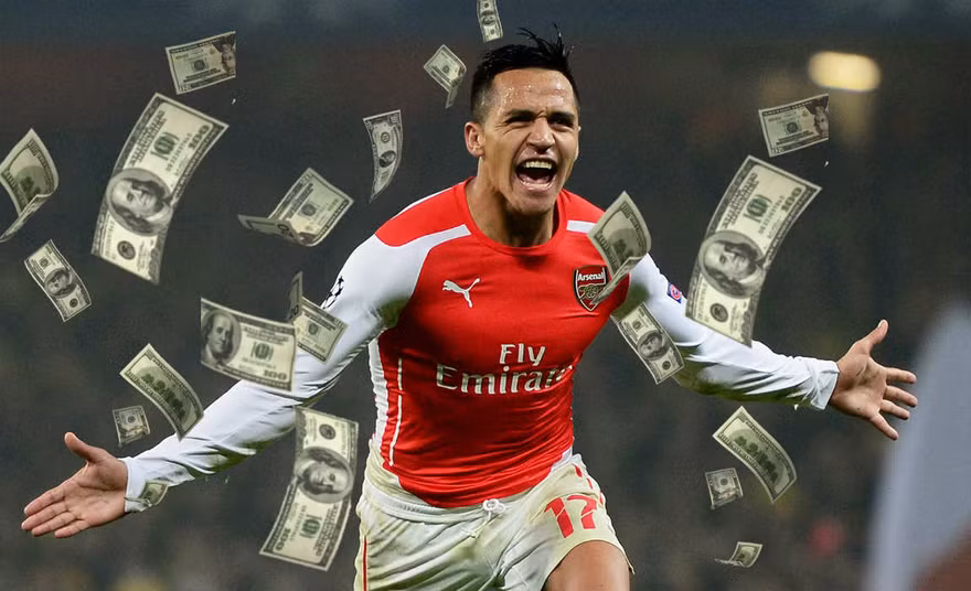 Man Utd sẽ tiêu tốn tổng cộng 180 triệu bảng để sở hữu Sanchez trong vòng 4 năm rưỡi tới.