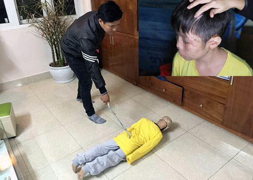 Nam thực nghiệm hành vi hành hạ con. 