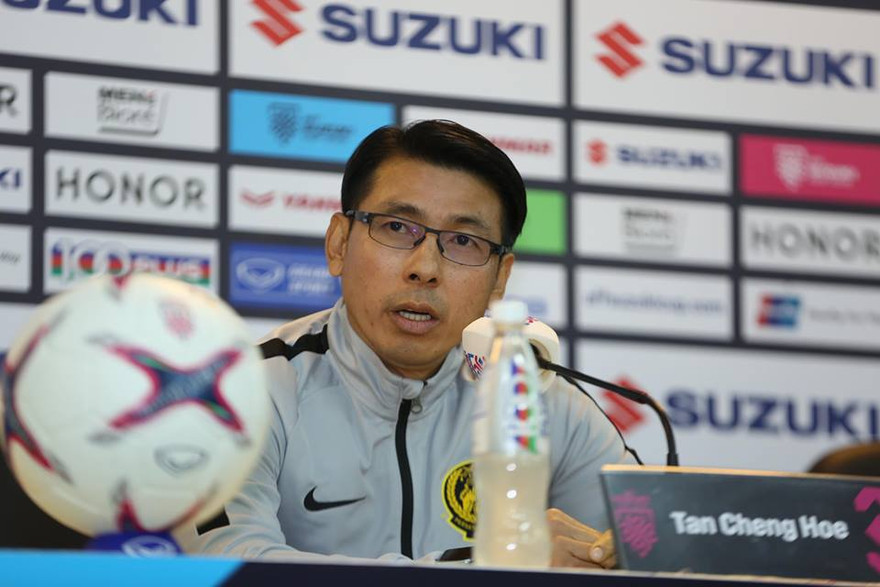 HLV Tan Cheng Hoe của đội tuyển Malaysia trong buổi họp báo sáng nay. Ảnh: Như Ý