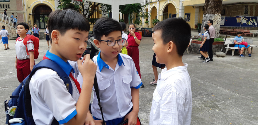 Thí sinh dự thi vào lớp 6 Trường Chuyên Trần Đại Nghĩa ngày 12/6 