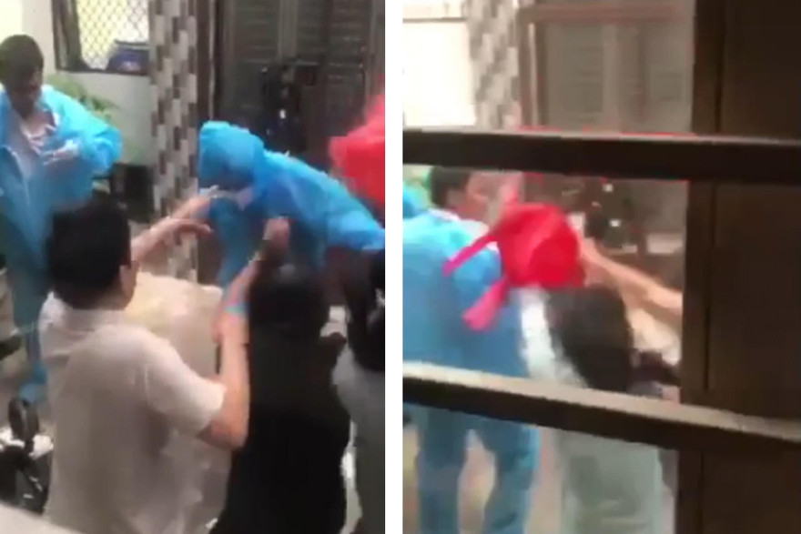 Hai nhân viên lấy mẫu bị tấn công.