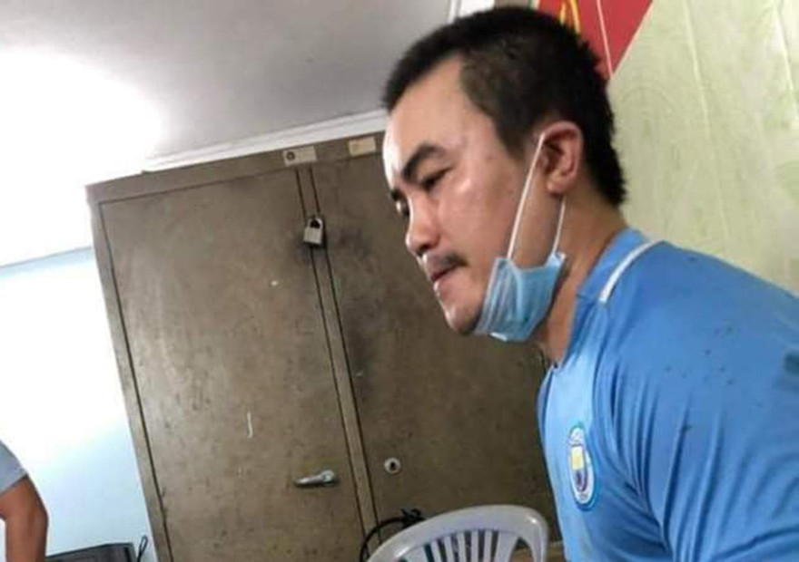 Trần Huy tại cơ quan Công an.