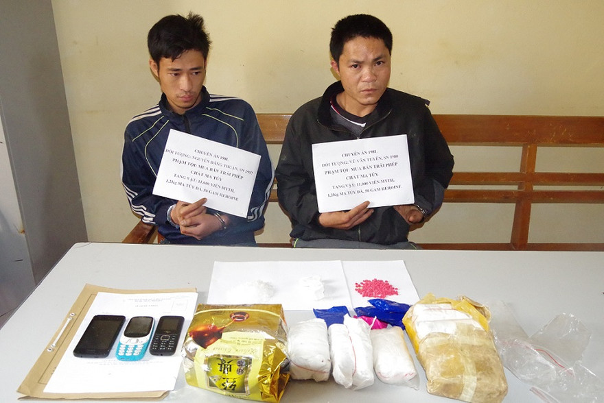 Hai đối tượng cùng tang vật vụ án