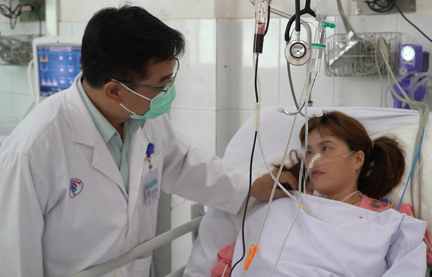 Người phụ nữ hồi phục tốt sau hơn một tuần được điều trị.