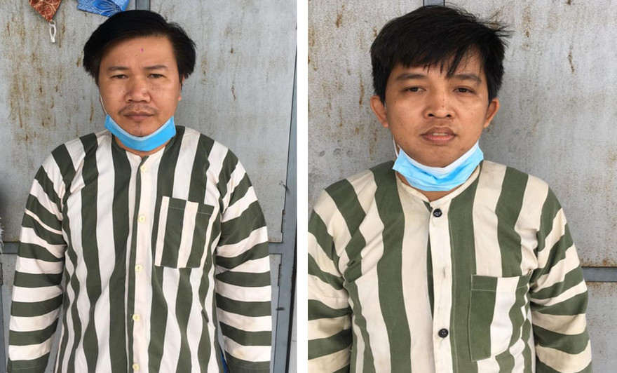 Thừa và Thảo sau khi bị bắt.