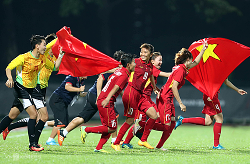 Đội tuyển bóng đá nữ xuất sắc giành vé vào vòng loại cuối cùng Olympic 2020. Ảnh: Vnexpress 