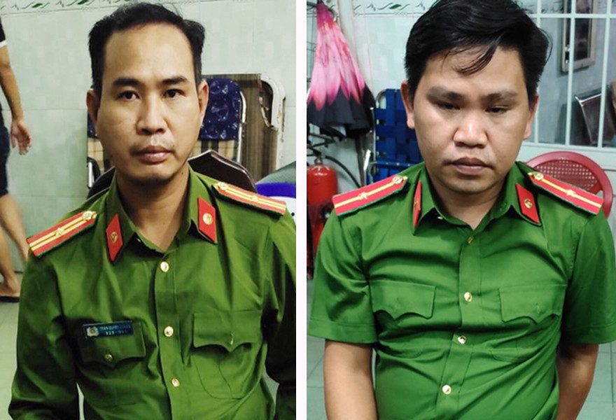 Sơn và Thái tại Công an.