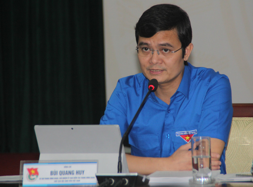 Anh Bùi Quang Huy, Bí thư Trung ương Đoàn, Chủ tịch Trung ương Hội Sinh viên Việt Nam tại Hội nghị.