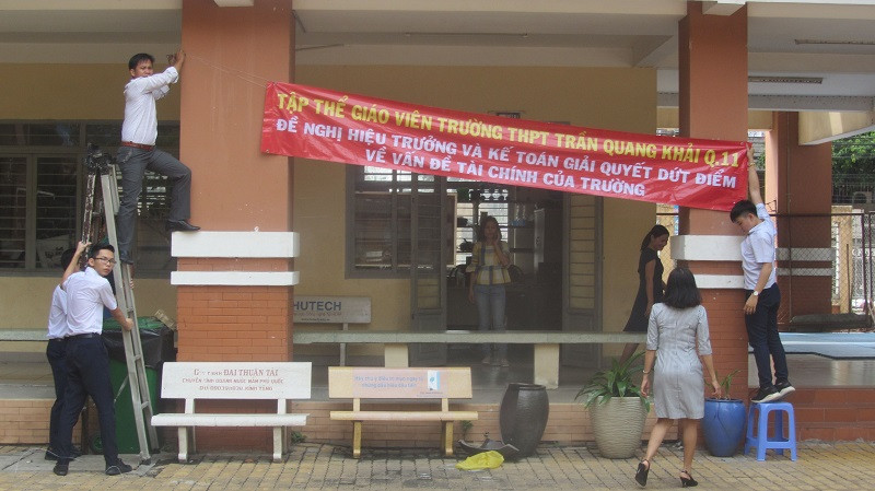 Vụ căng băng rôn giữa trường: Sở GD&ĐT mong giáo viên bình tĩnh
