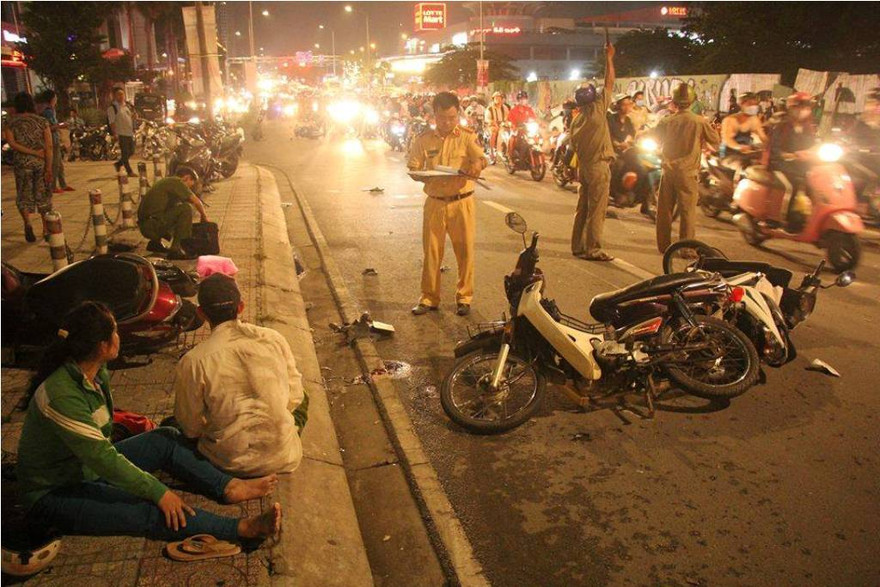 Hiện trường tai nạn.