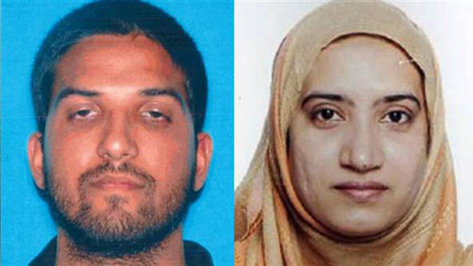 Hai vợ chồng Malik và Farook. Ảnh: NBC News