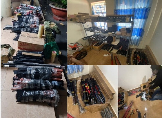 Lượng lớn tang vật bị thu giữ.