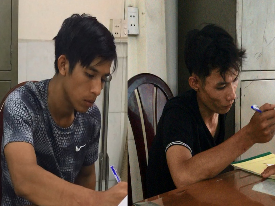 Trung và Song tại công an.