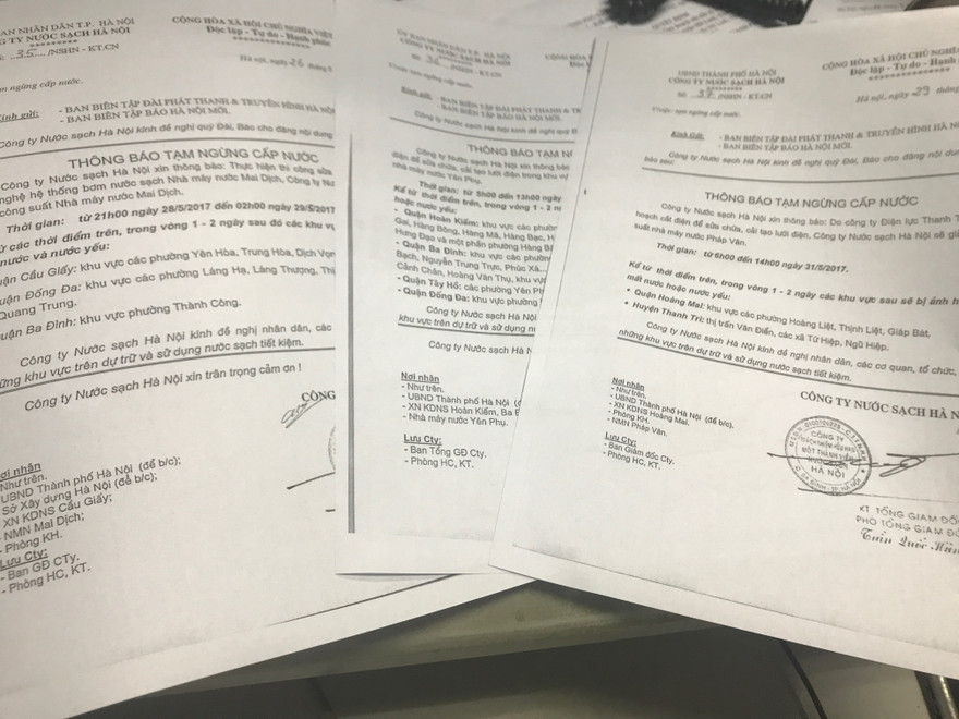 Mới đầu hè, nhưng dân Thủ đô đã nhận được thông báo tạm ngừng cấp nước liên tục