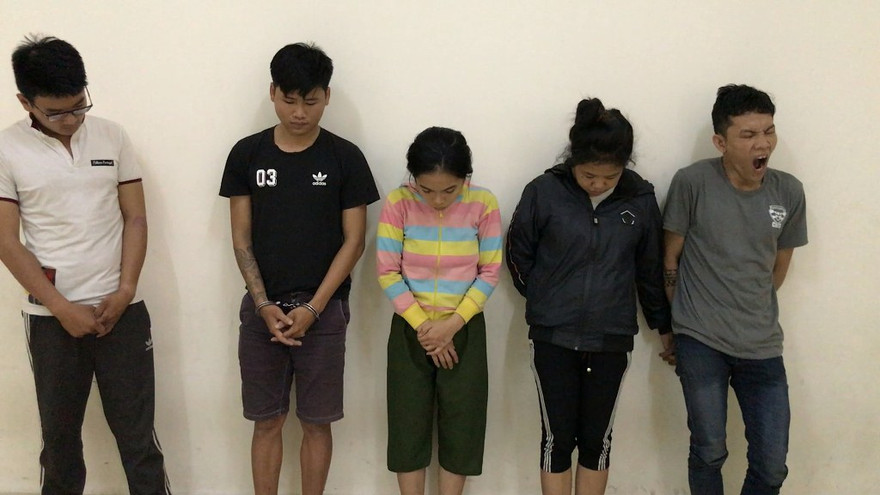 Các đối tượng tại công an.