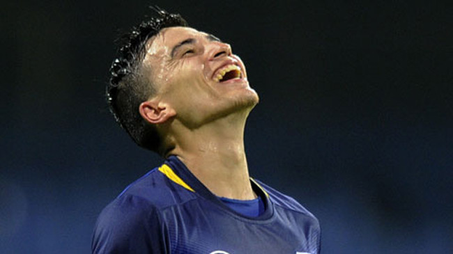 Tristan Đỗ ăn mừng bàn thắng vào lưới U23 Việt Nam, chiến tích đầu tiên của anh dành cho bóng đá Thái Lan ở phương diện quốc tế. - Ảnh: Đức Cường