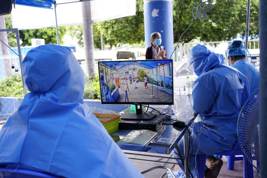 Khu vực kiểm soát sàng lọc COVID-19 của Bệnh viện Nhân Dân Gia Định.