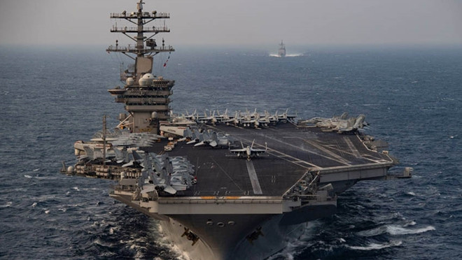 Tàu sân bay USS Nimitz của quân đội Mỹ. Ảnh: AP