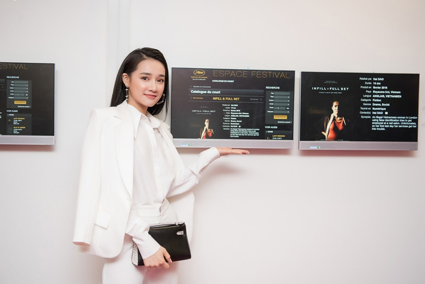 Diễn viên Nhã Phương tại liên hoan phim Cannes. Photo: Lê Chí Linh.