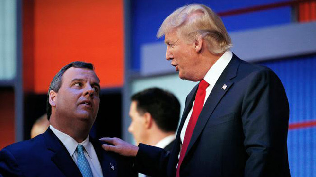 Donald Trump và Chris Christie.