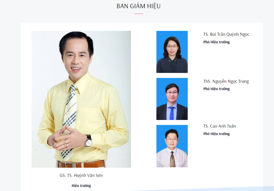 Ban giám hiệu Trường ĐH Sư Phạm TPHCM