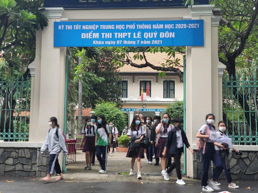 Thí sinh dự thi ở điểm thi THPT Lê Quý Đôn, quận 3