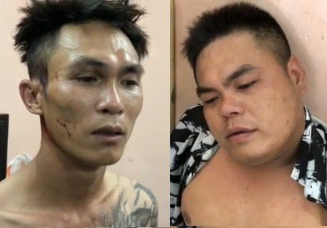 Tuấn và Phương tại công an.