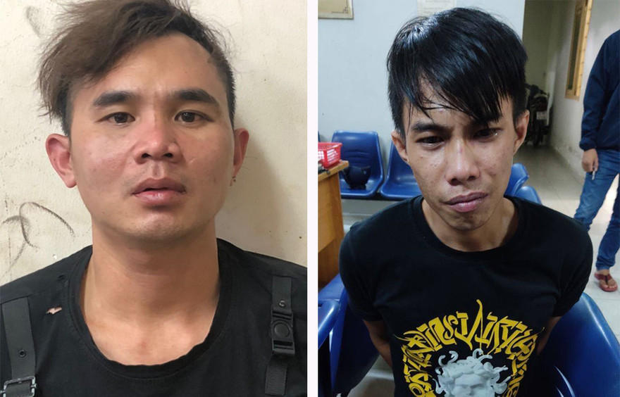 Phi và Quốc tại cơ quan Công an.