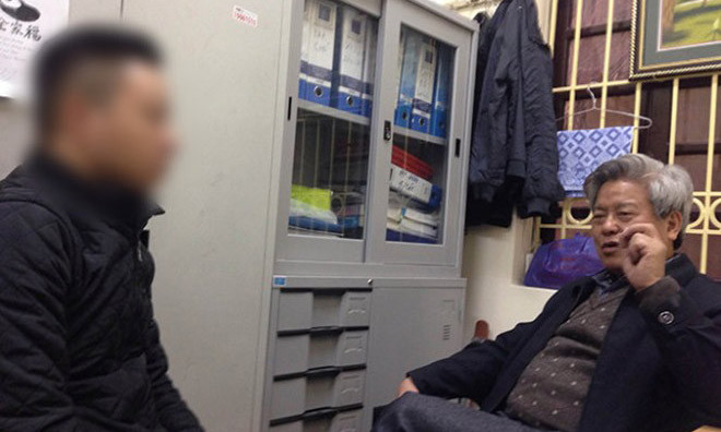 Ông Kim Quốc Hoa khi trả lời phỏng vấn báo chí tại trụ sở báo Người Cao Tuổi vào sáng 9/2/2015. 