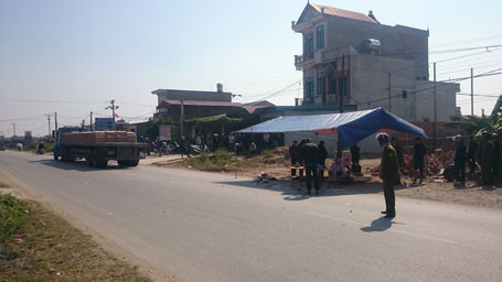 Hiện trường vụ tai nạn.