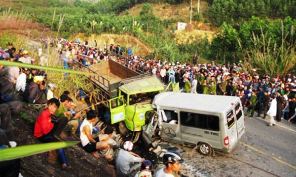 Hiện trường vụ tai nạn. Ảnh: Dân Trí.