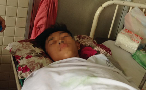 Nạn nhân trên giường bệnh.