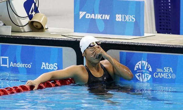 Ánh Viên tỏ ra rất thất vọng với thành tích của mình trên đường đua ngắn ảnh VSI