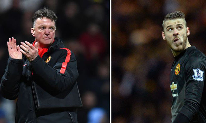HLV Van Gaal và thủ thành David de Gea.