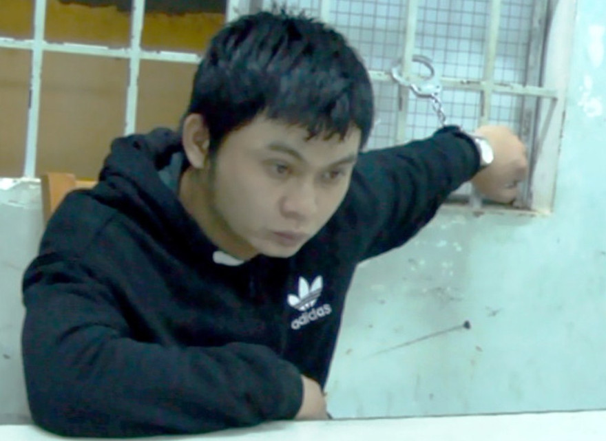 Vũ Ngọc Hiếu tại công an.