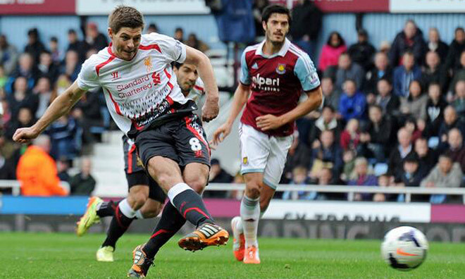 Steven Gerrard trở thành cầu thủ sút penalty thành công nhiều nhất trong lịch sử Liverpool.